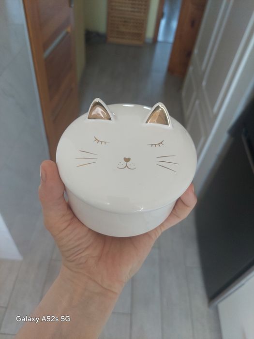 Porcelanowy pojemnik na biżuterię kotek Home & You