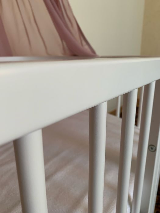 Дитяче овальне ліжечко Royal Sleep 9 в 1 бортики балдахін