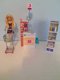 MATTEL Barbie Supermarket sklep lalka zestaw akcesoria FRP01