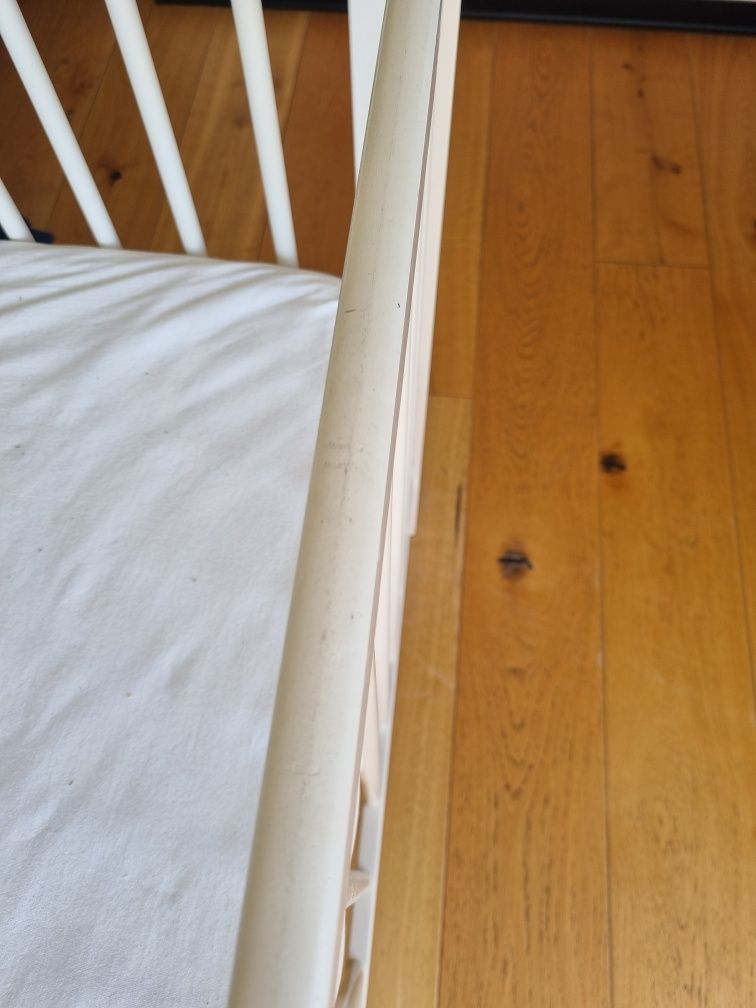 Łóżeczko GULLIVER Ikea 60x120cm białe z materacem
