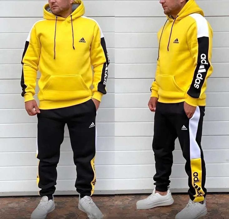 Спортивный костюм мужской на флисе Adidas зимний кофта штаны адидас