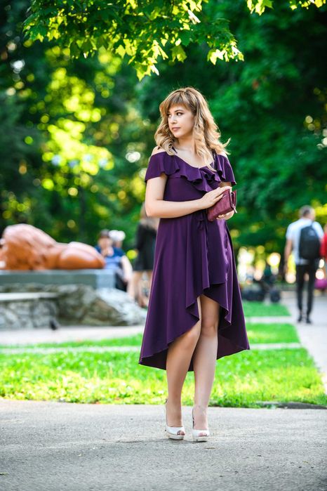 Платье на запах асиметричное