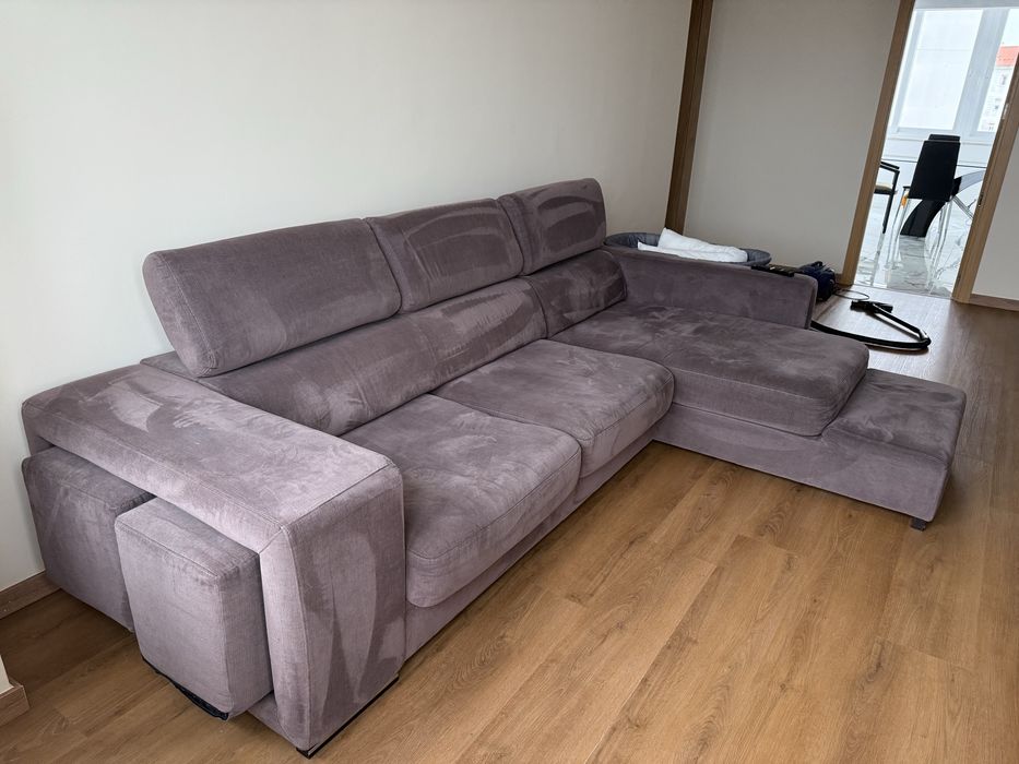 Sofa chaise longue retratil microfibra