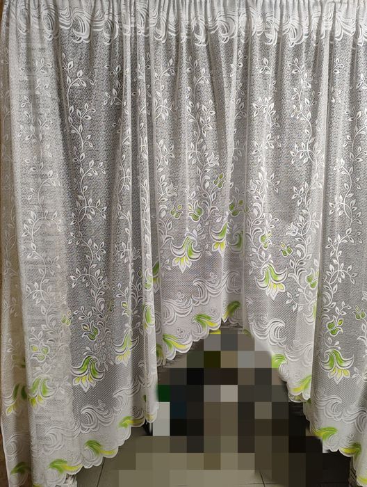 Тюль на кухню арка жакард.