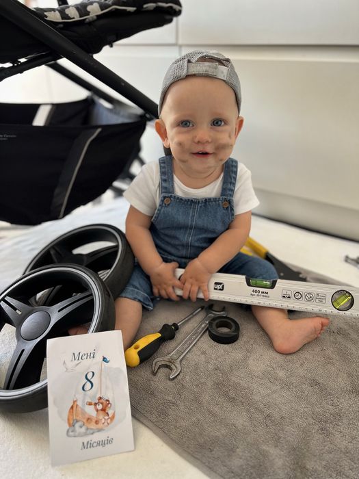 Джинсовий комбінезон дитячий для фото, наряд для фото автомеханіка,