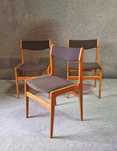 Duńskie Krzesła 3szt w Stylu Erik Buch Design Teak lata60