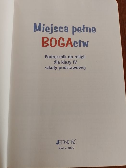 Podręcznik do religii klasa IV Miejsca pełne bogactw