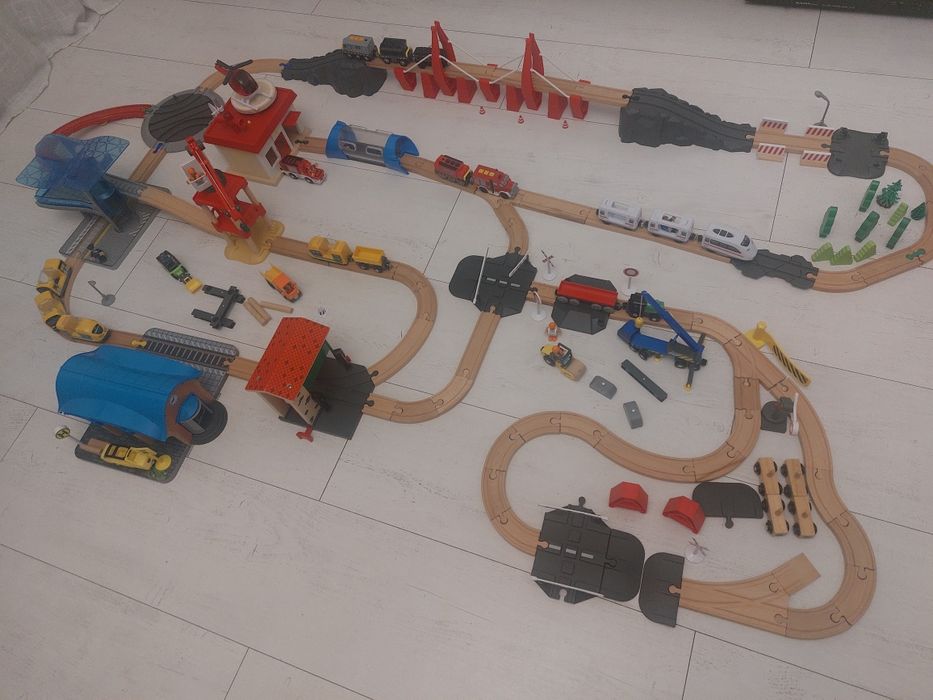 Kolejki drewniane Lidl .Mega duży zestaw.