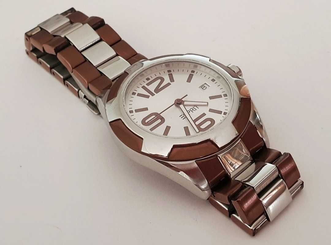 Наручные часы Esprit с браслетом, подарок (бронзовый, серебристый)