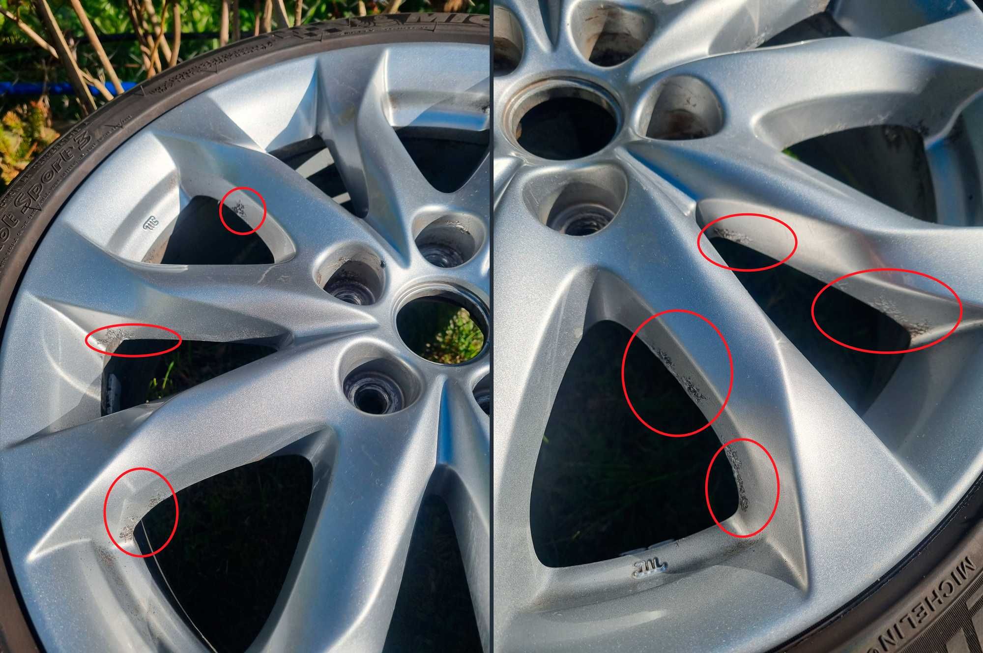 Używane felgi aluminiowe 18", komplet do Mazda 5x114,3 z oponami