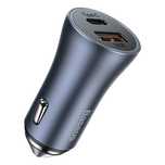 Baseus szybka ładowarka samochodowa USB C / USB 40W PD 3.0 QC 4+ szary