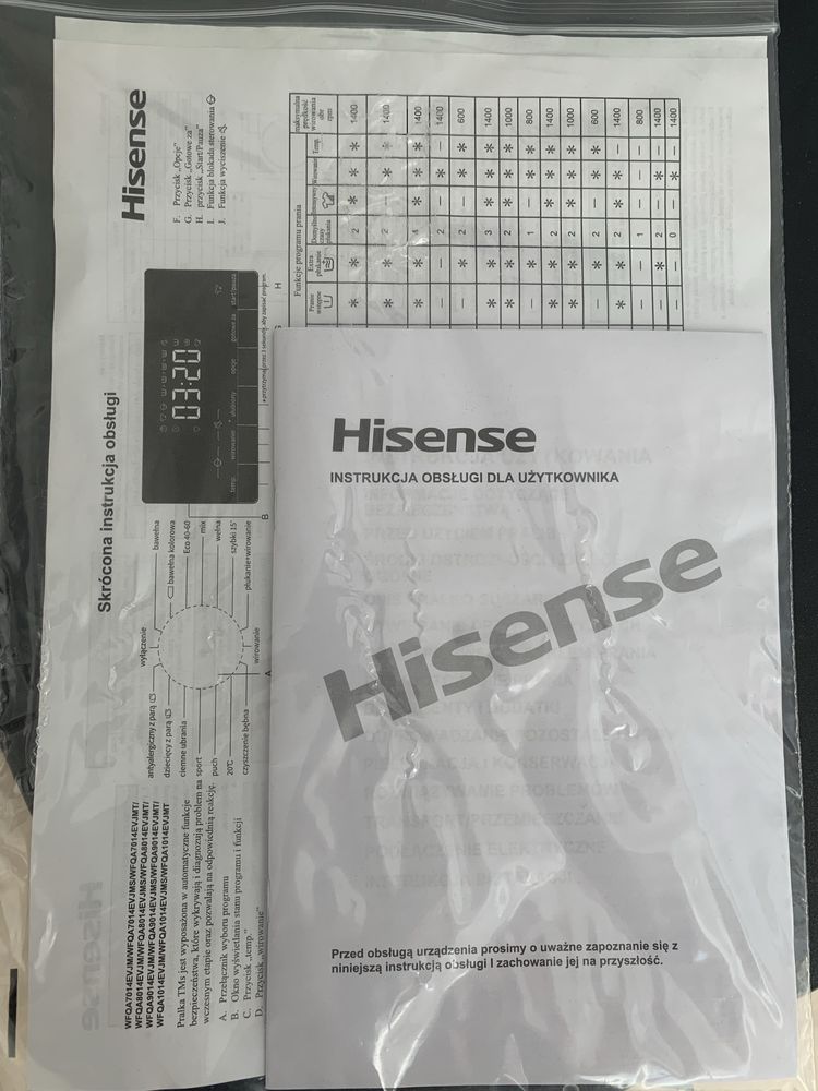 Pralka HISENSE 9kg, INWERTER, PARA, 1400 obr, kl A, sprawna, 1.5roczna