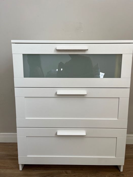 Komoda Brimnes 3 szuflady biała stan bdb