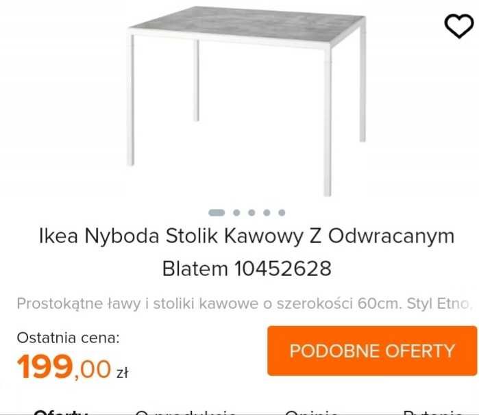 stolik kawowy Ikea z odwracanym blatem