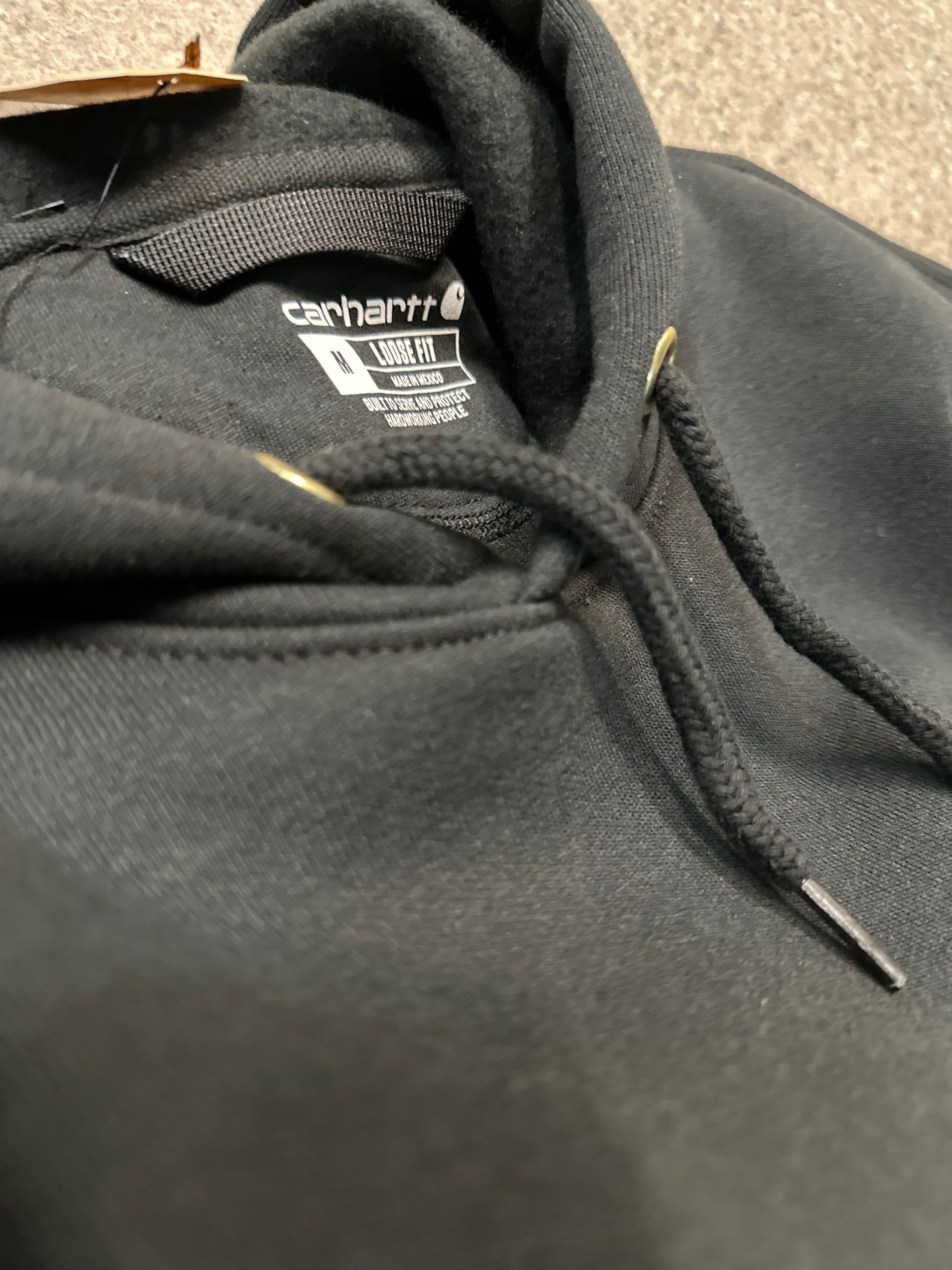 bluza carhartt logo hoodie black nowa M