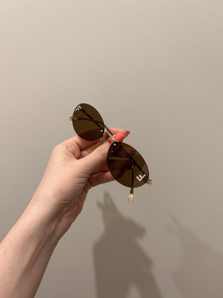 Nowe hitowe okulary przeciwsłoneczne damskie brązowe okrągłe f fendi