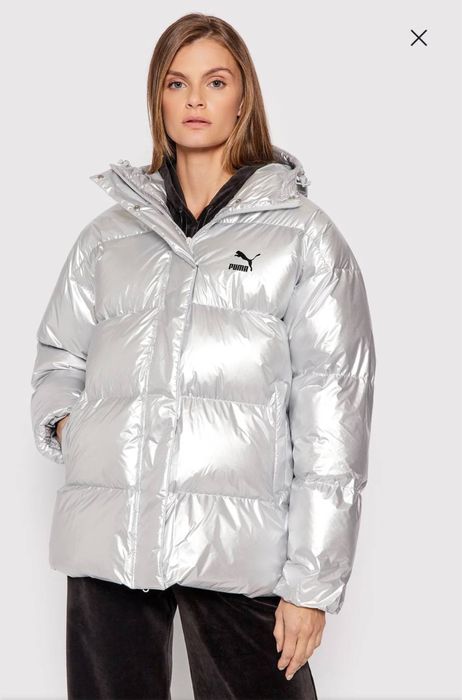 НОВИЙ PUMA ОРИГІНАЛ XS жіночий сріблястий зима пуффер  589584 10
