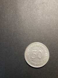 Moneta 50 feningów z 1989 roku.