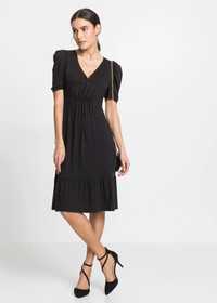 B.P.C klasyczna czarna sukienka z bufkami ^32/34