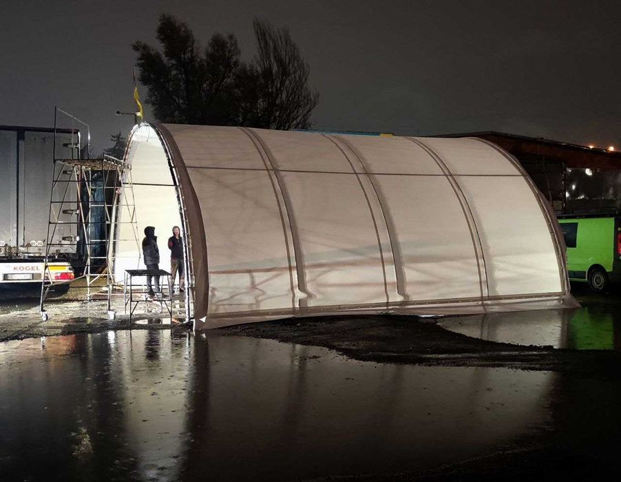 Тентовий арочний намет 16*8*4 метри, ангар, теплиця, склад