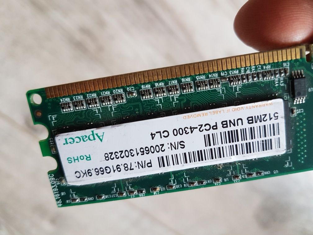 Pamięć RAM ddr2 kość 512MB UNB PC2-4300 CL4 apacer kingston