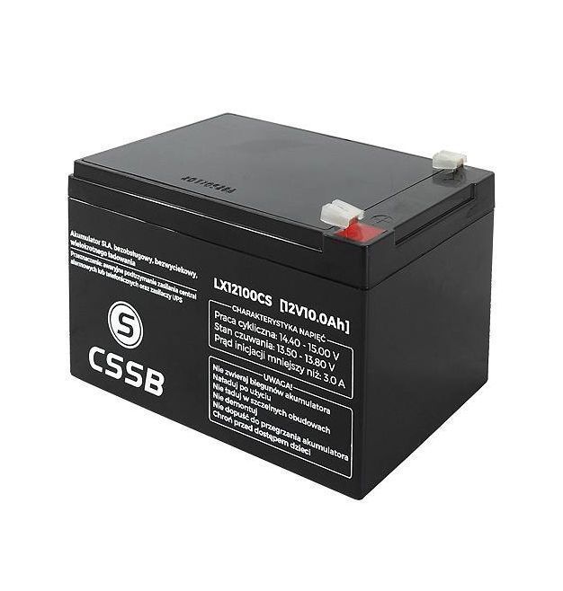 Akumulator żelowy CSSB 12V 10Ah bezobsługowy alarm samochodzik autko