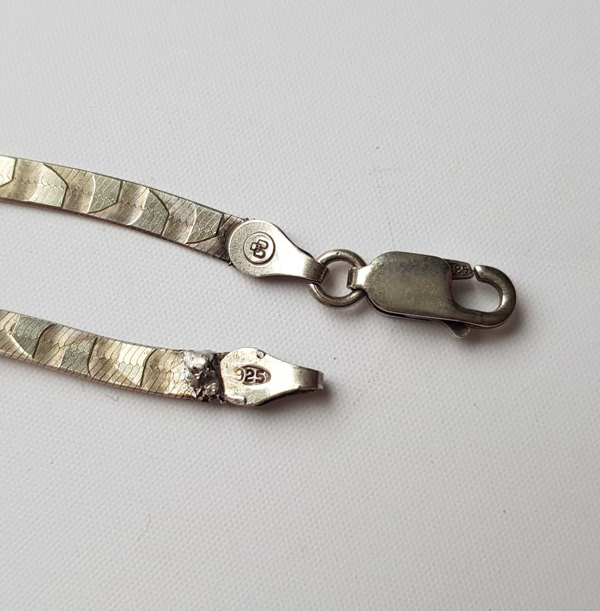 Naszyjnik "żmijka" w ciekawy wzór, srebro 925