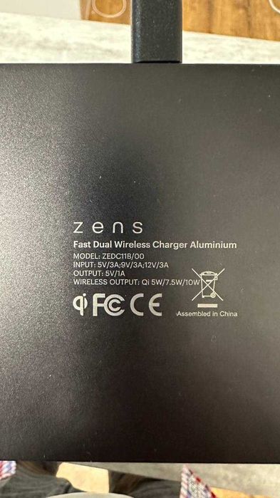 Бездротовий зарядний пристрій Zens Dual Aluminium Wireless Charger 45W
