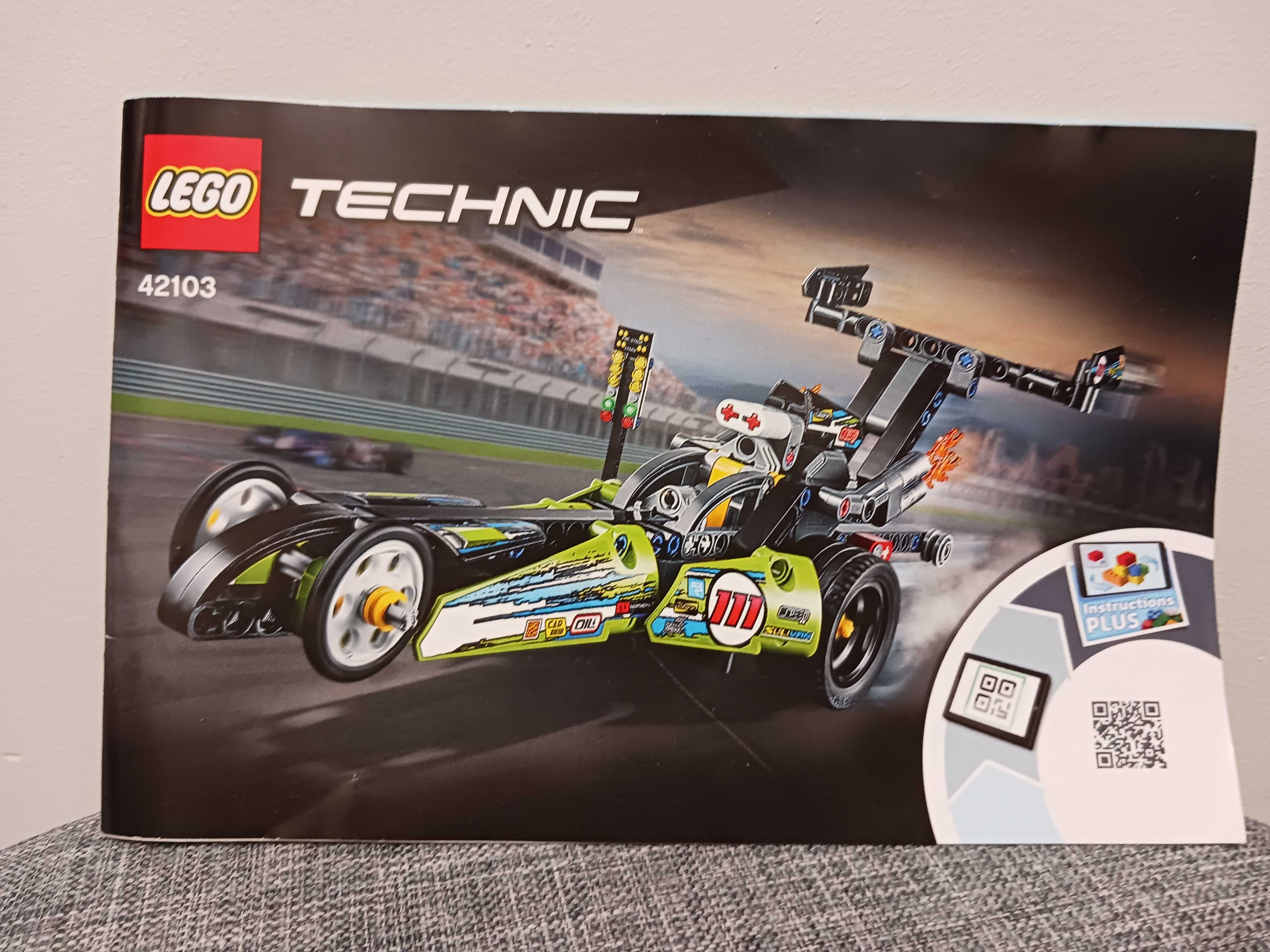 LEGO TECHNIC 42103 - Dragster z napędem, jak nowy - klocki lego