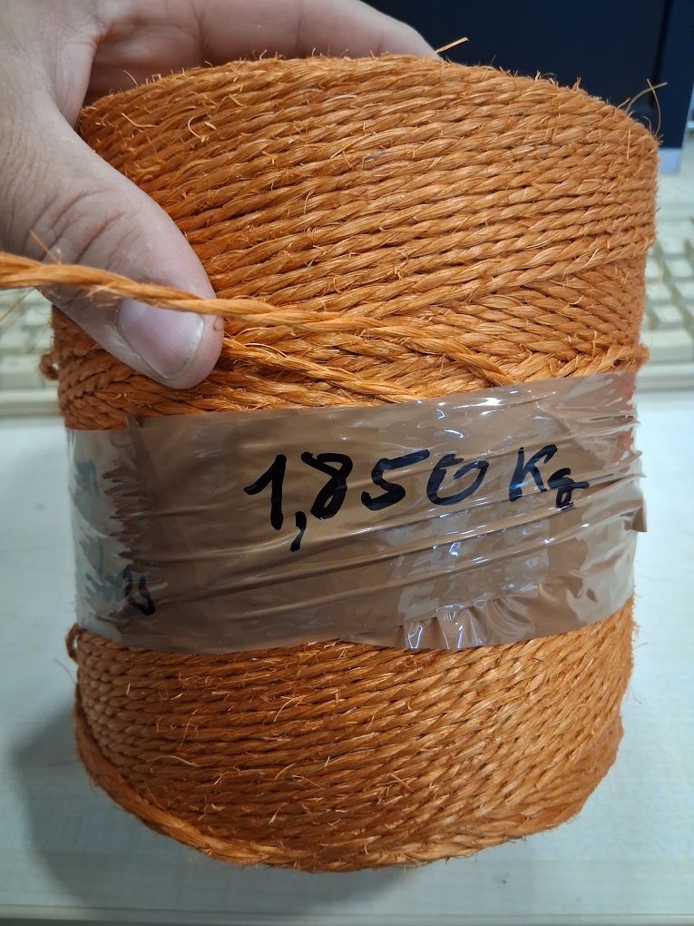Fio de sisal de cor laranja 3mm espessura