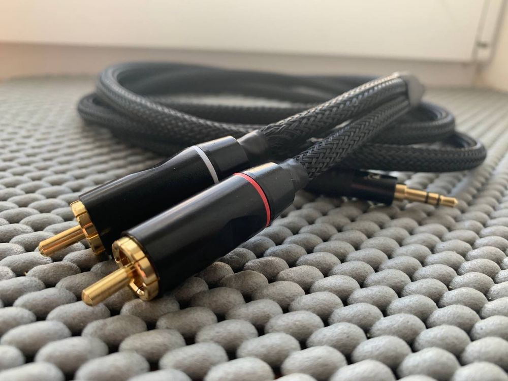 Кабель аудіо(інсертний)3,5/2RCA/2Jack 6,3mm
