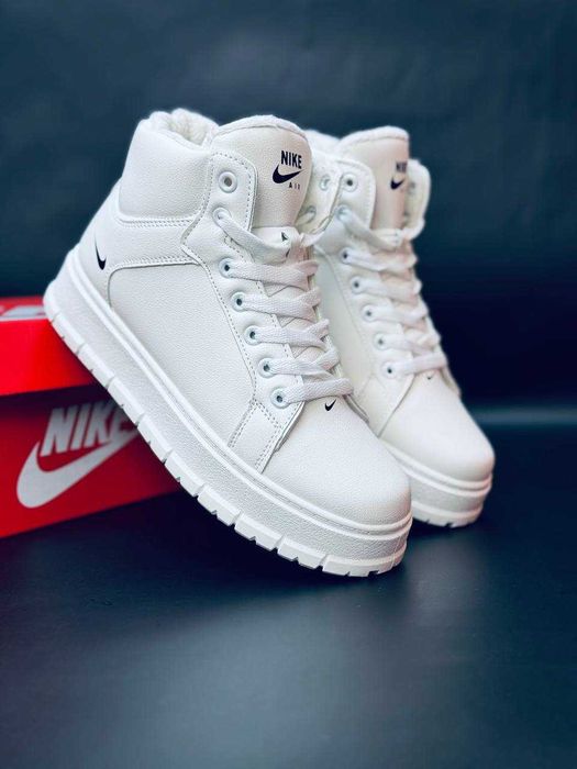 Женские зимние ботинки nike на меху натуральная кожа супер предложение