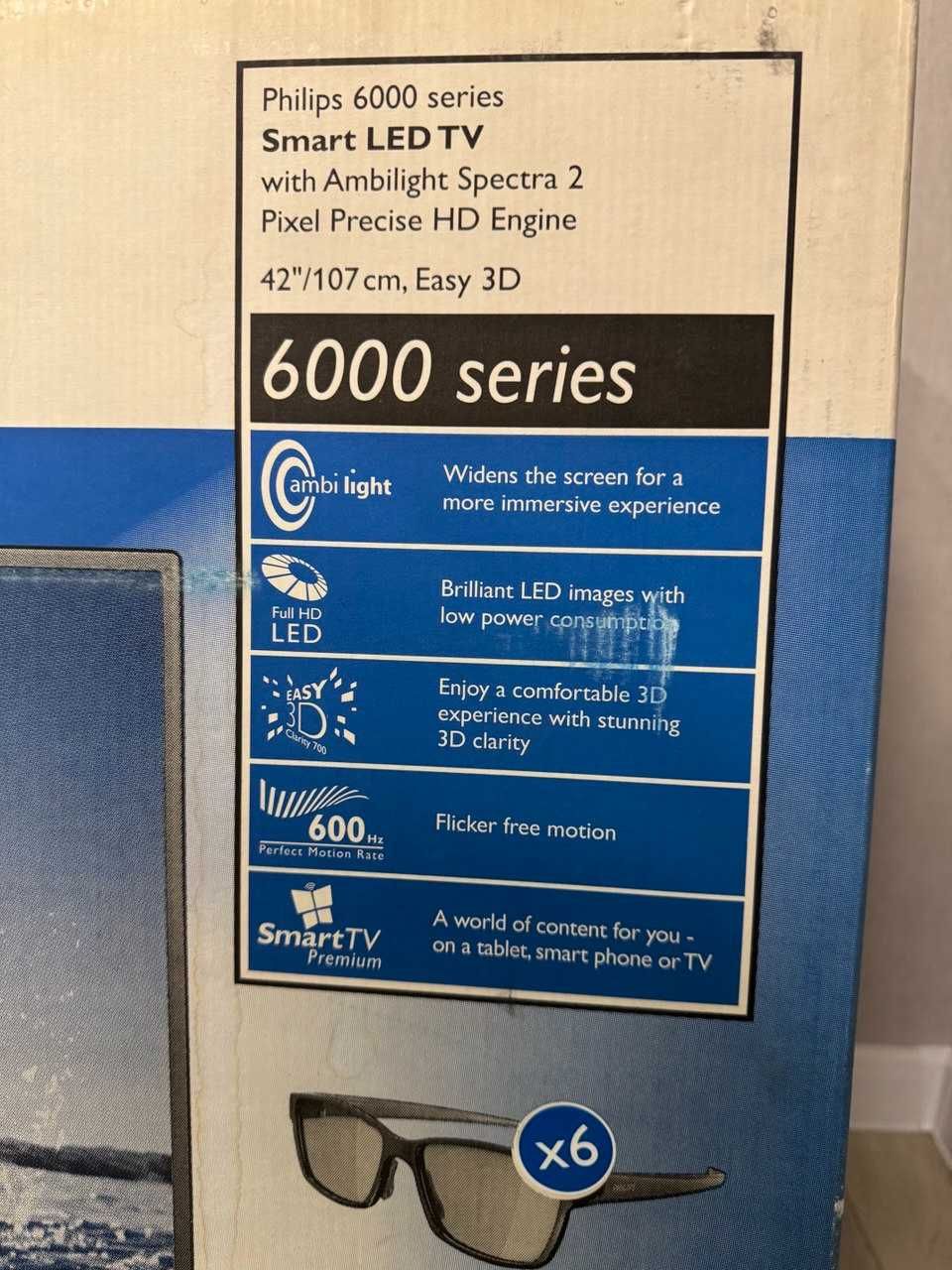 Smart LED TV Philips 6000 series 42PFL6097T/12 не працюючий