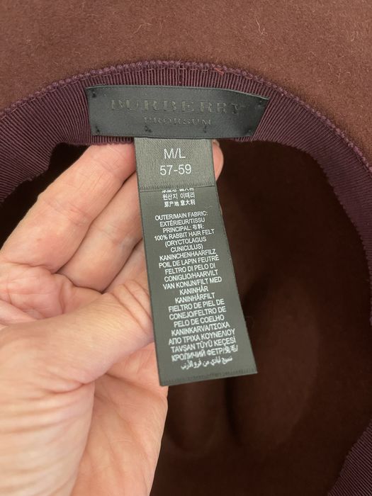 BURBERRY PRORSUM piękny filcowy kapelusz, burgundowy
