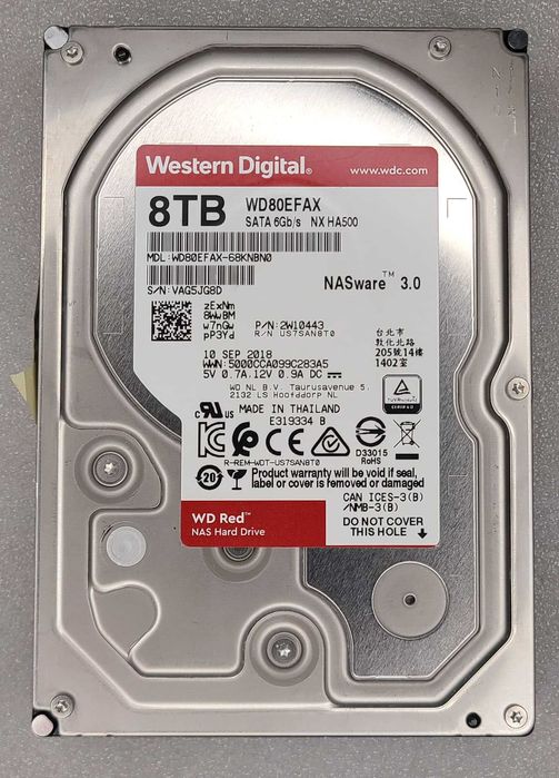 Жорсткий диск 8TB HDD Western Digital Red WD80EFAX