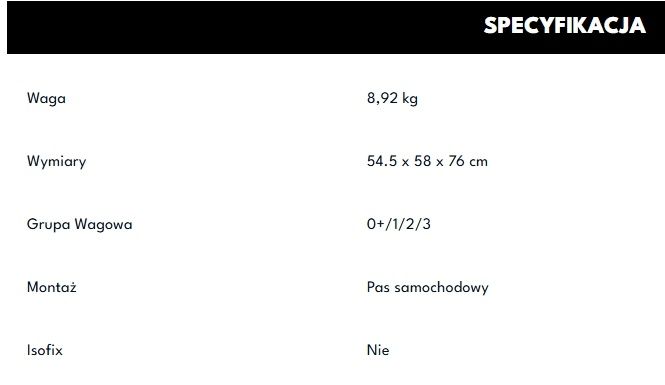 Fotelik samochodowy Joie 0-36kg