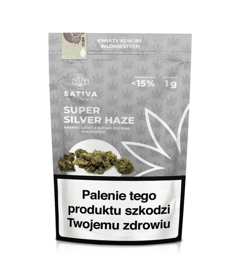 CBD Kwiaty konopi "SUPER SILVER HAZE" 1 g Kup z Olx!