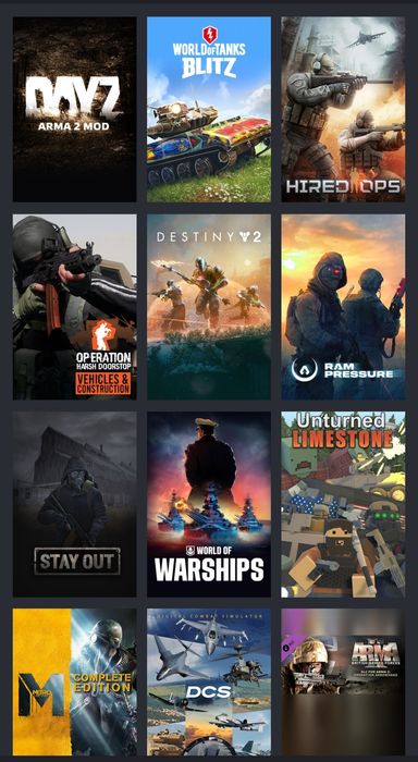 Аккаунт Стим с играми