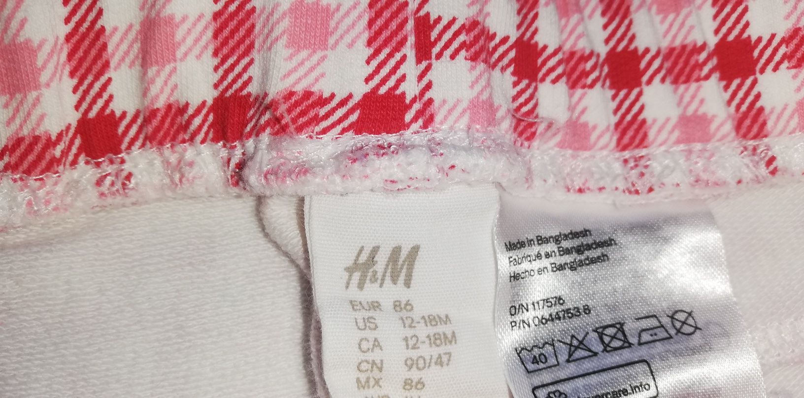 H&M stan idealny spodnie w kratkę 86 cm 12-18miesiecy