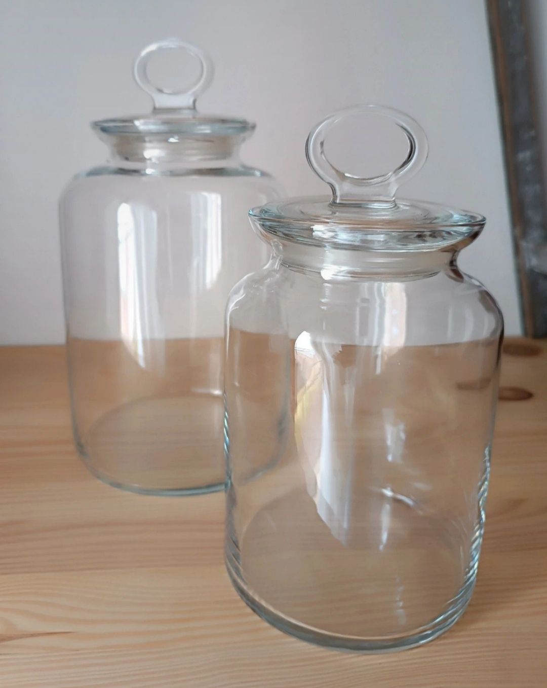 Conjunto de 2 frascos de vidro novos