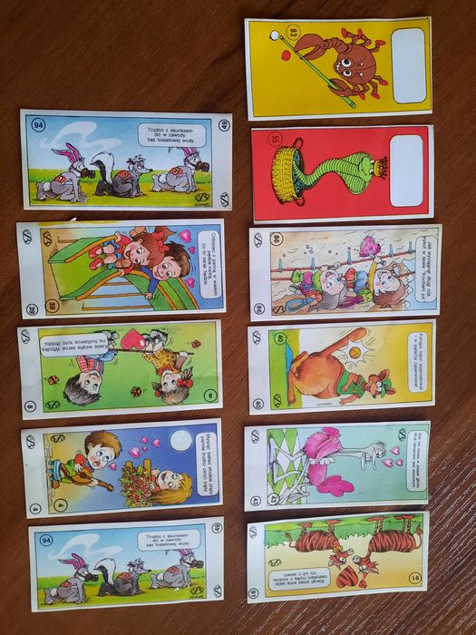 Naklejki z batonika Kuku Ruku Koukou Roukou 11szt.Lata 90.