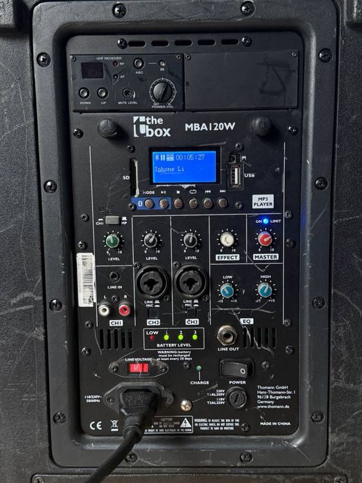 Портативна акустика the box MBA120W – 120W, акумулятор, Bluetooth