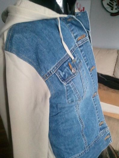 Bluza sportowa kurtka jeans dzianina beż ESPIRIT rozm. M