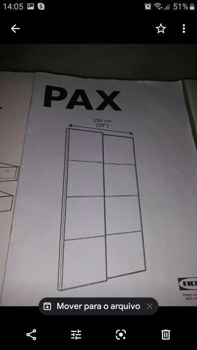 Guarda fatos 2 portas espelhadas