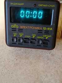 Stary Zegar Alfa Elektronika 12-41A Zegarek Ruski CCCP PRL Vintage