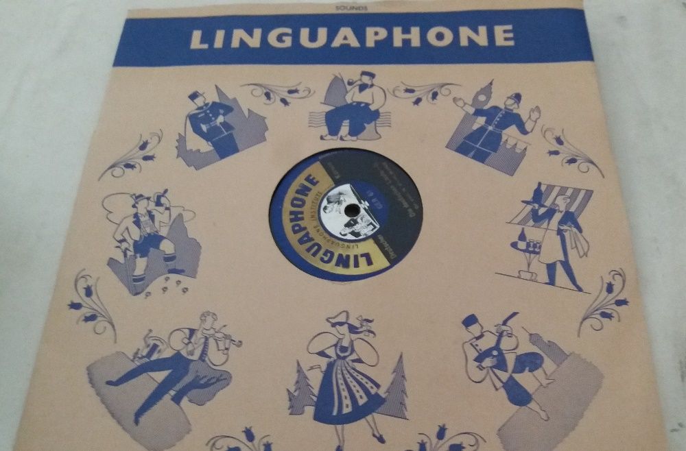 Linguafone Vintage Francês e Alemão Discos 78 rpm
