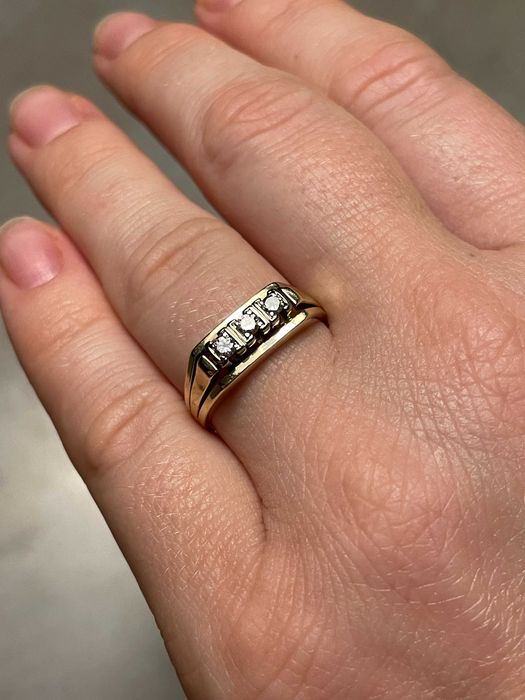 Złoty Pierścionek - 14K - 3,95g - DIAMENTY - KRAKÓW