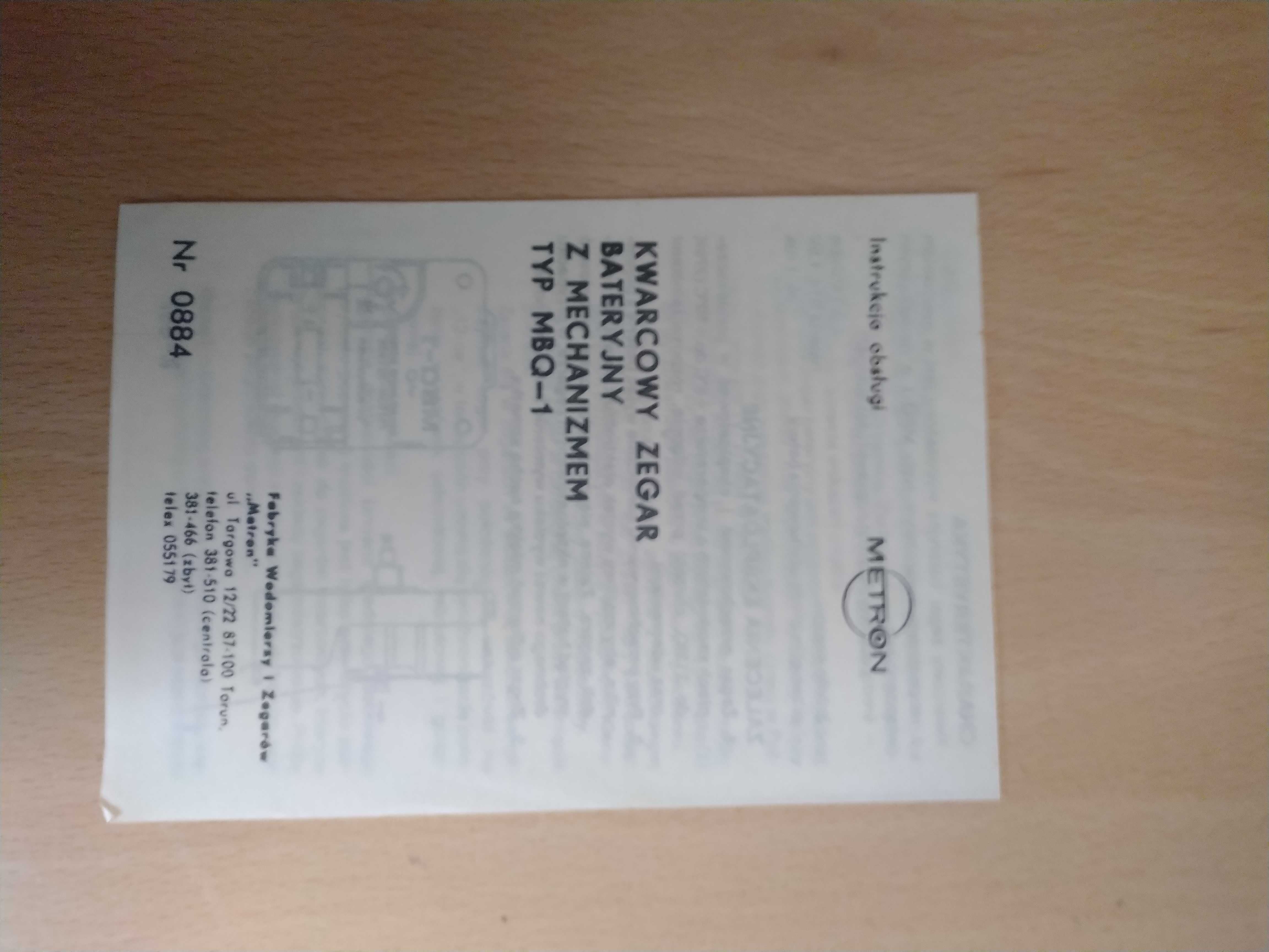 Zegar ścienny kwarc METRON z PRL