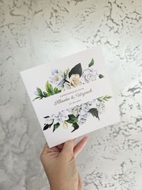 Zaproszenia ślubne na ślub rozkładane z kopertą personalizacja