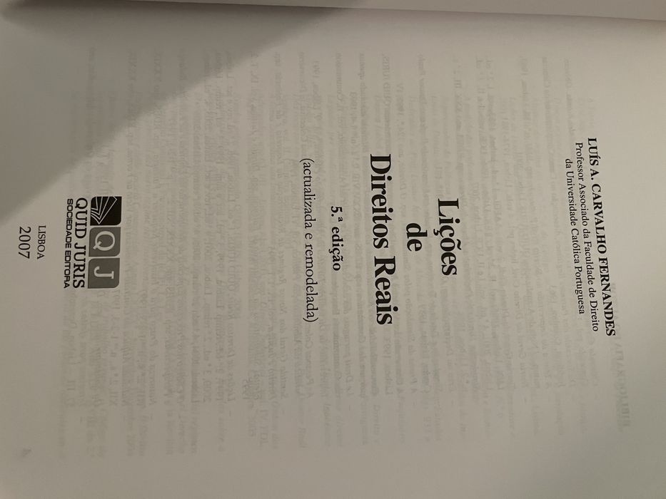 Lições de Direitos Reais 5a Edição - Luis A Carvalho Fernandes